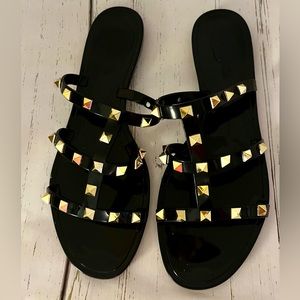 Studded slip on sandal